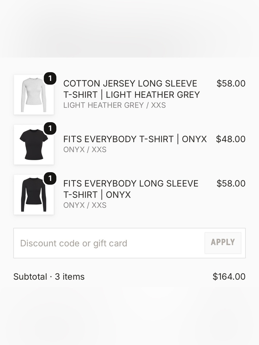 skims bundle!! Fits everybody long sleeve, cotton t shirt, and cotton long sleev
